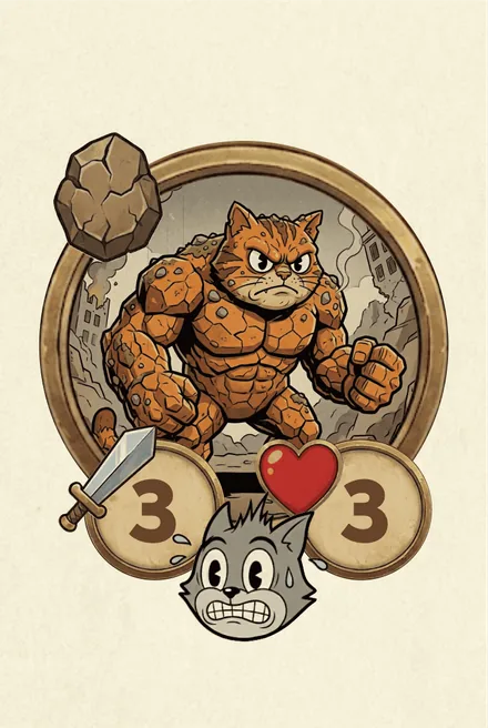 Gato de pedra do elemento Terra